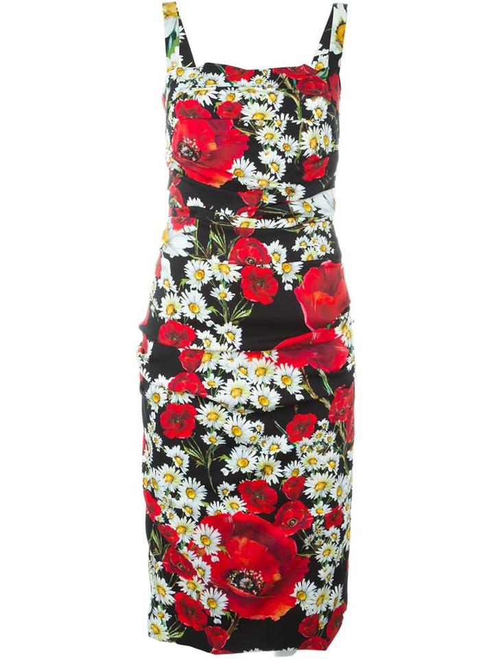 Dolce & Gabbana Daisy And Poppy Print Dress