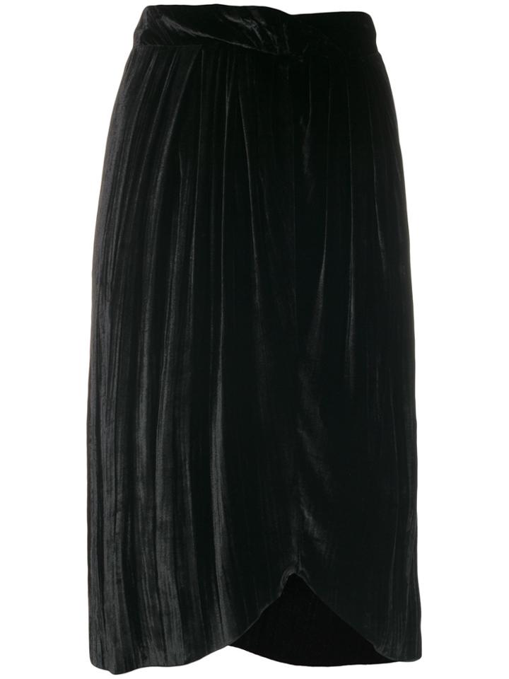 Masscob Crimped Velvet Skirt - Black