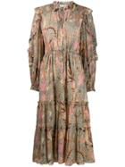 Ulla Johnson Paisley Flared Dress - Green