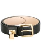 Dolce & Gabbana Padlock Belt, Women's, Size: 85, Black, Leather