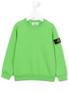 Stone Island Kids Logo Patch Sweatshirt, Boy's, Size: 6 Yrs, Green