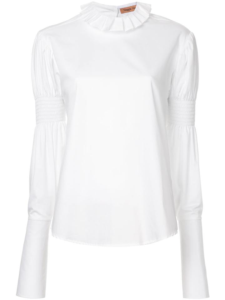Maggie Marilyn You Make Me Brave Ruffle Trim Shirt - White