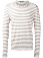 Roberto Collina Long Sleeve Striped T-shirt - Nude & Neutrals