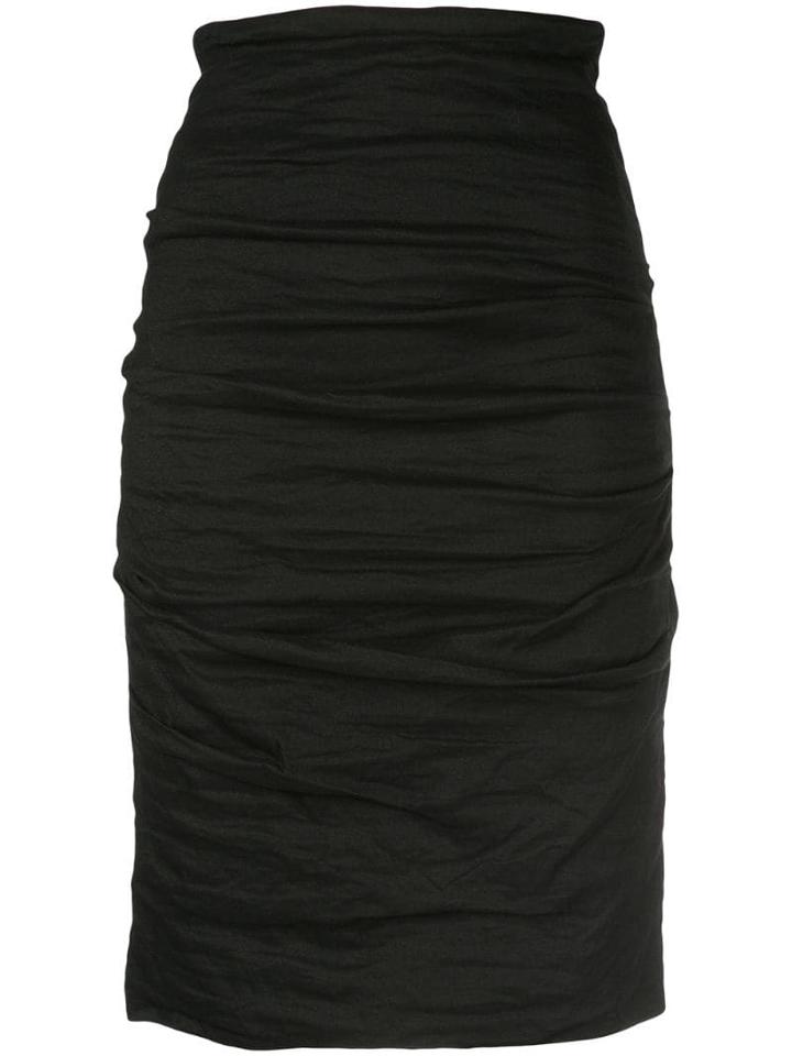 Nicole Miller Sandy Ruched Skirt - Black