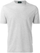 Zanone Plain T-shirt, Men's, Size: 54, Grey, Cotton