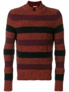 Bottega Veneta Striped Panel Sweater - Red