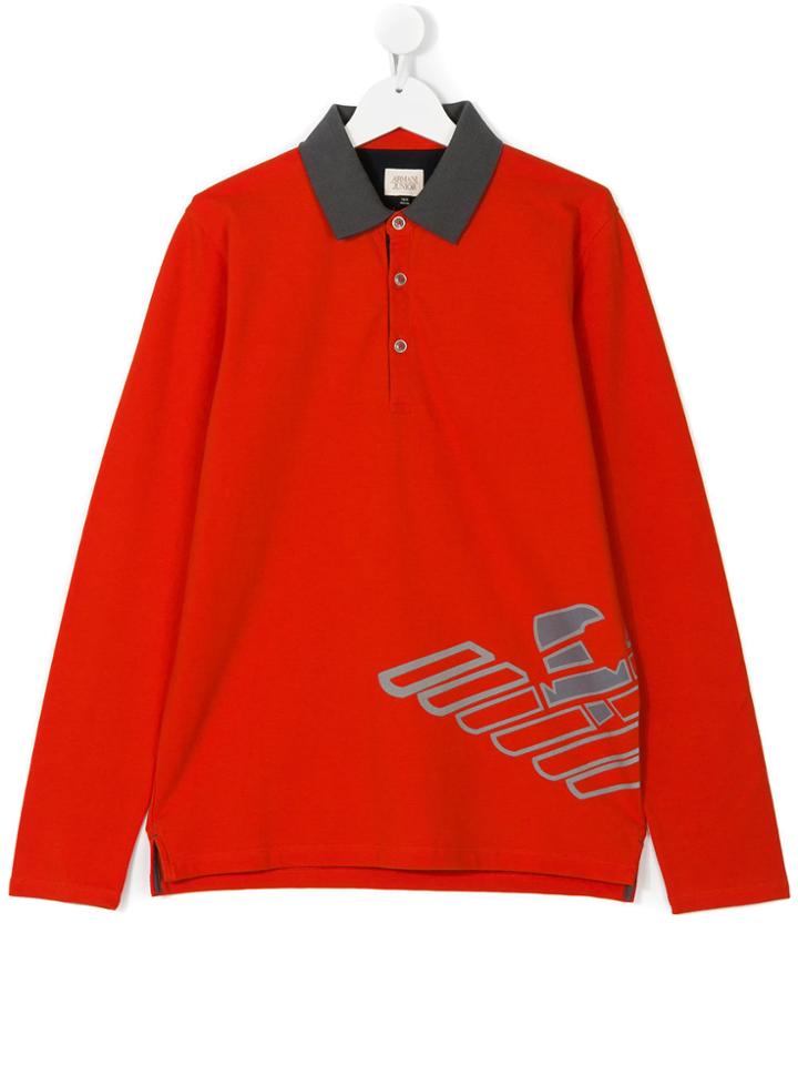 Armani Junior Graphic Print Polo Shirt - Yellow & Orange