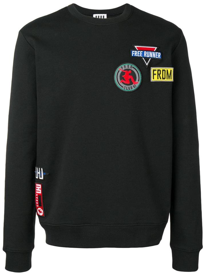 Les Hommes Urban Chest Patch Sweatshirt - Black