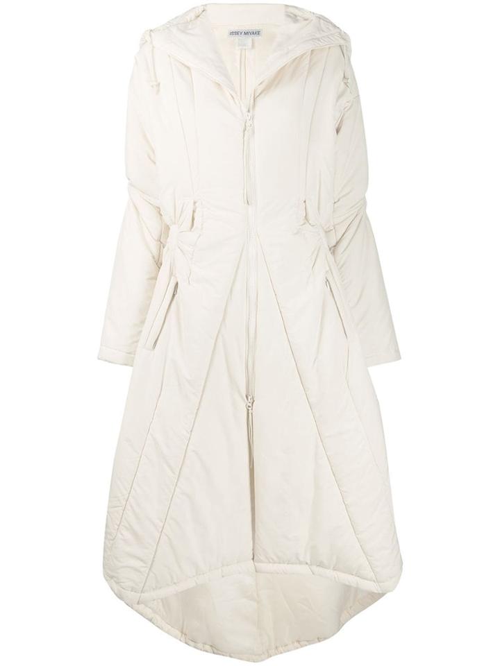 Issey Miyake Pre-owned Ruched Midi Coat - Neutrals