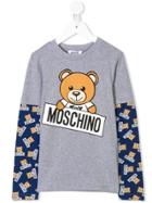 Moschino Kids Teen Teddy Bear Longsleeved T-shirt - Grey