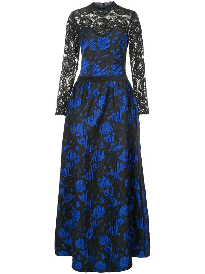 Tadashi Shoji Lace Embroidered Maxi Dress - Blue
