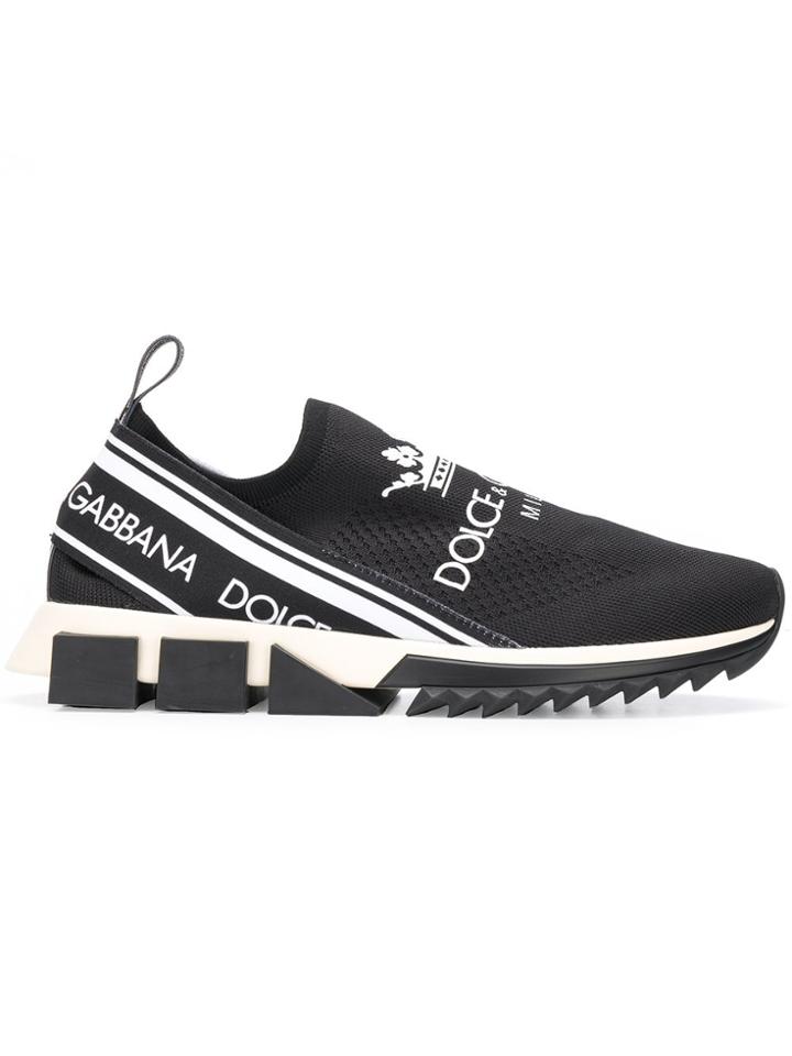 Dolce & Gabbana Crown Print Sorrento Sneakers - Black