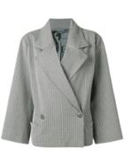 P.a.m. Pinstripe Double Breasted Blazer - Grey