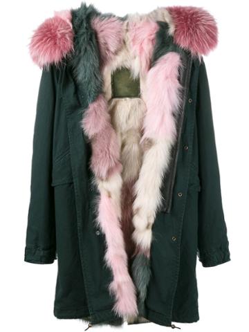 Mr & Mrs Italy Fur Lined Hooded Parka, Women's, Size: Medium, Green, Lamb Skin/racoon Fur/fox Fur/viscose