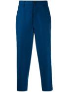 Comme Des Garçons Shirt Cropped Straight-fit Trousers - Blue