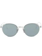 Thom Browne Round Frame Sunglasses, Men's, Grey, Silver/glass