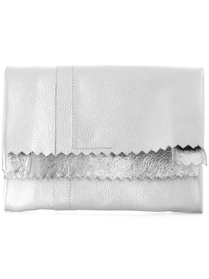 Mm6 Maison Margiela Foldover Clutch Bag - Metallic