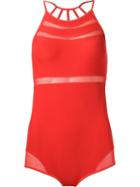 Giuliana Romanno Panelled Body, Women's, Size: G, Red, Polyamide/spandex/elastane