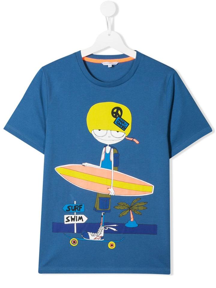 Little Marc Jacobs Surfer Boy Print T-shirt - Blue