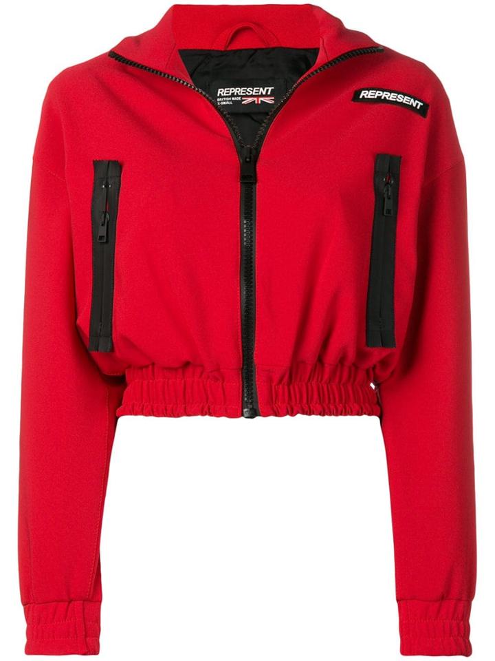 Represent Cropped Track Top - Red