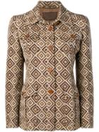 Prada Pre-owned 1990's Geometric Pattern Boxy Jacket - Brown