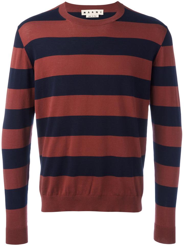 Marni - Striped Sweater - Men - Cotton - 52, Yellow/orange, Cotton