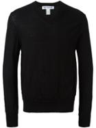 Comme Des Garçons Shirt V-neck Jumper, Men's, Size: Medium, Black, Wool