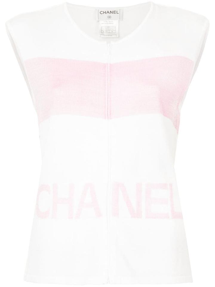 Chanel Pre-owned Logo Zipped Blouse - White