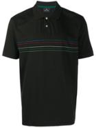 Ps Paul Smith Striped Short-sleeve Polo Shirt - Black