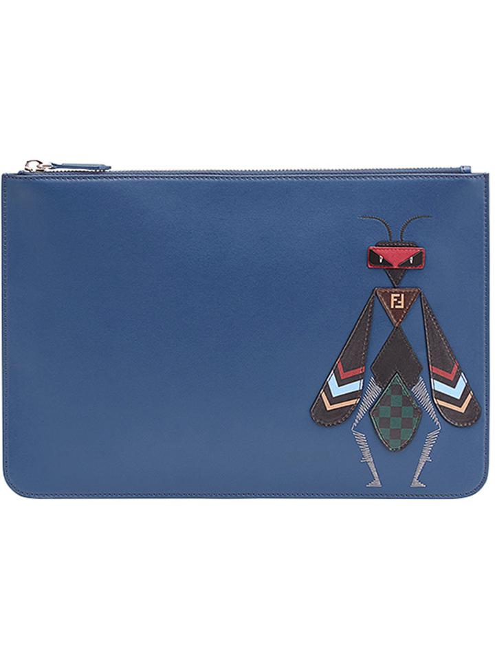 Fendi Super Bugs Zipped Wallet - Blue
