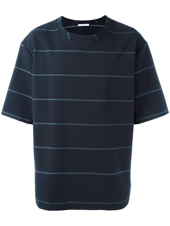 Lucio Vanotti Striped Oversized T-shirt, Men's, Size: 6, Blue, Polyester/wool/spandex/elastane