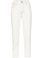Sjyp Straight Leg Crop Jeans - White