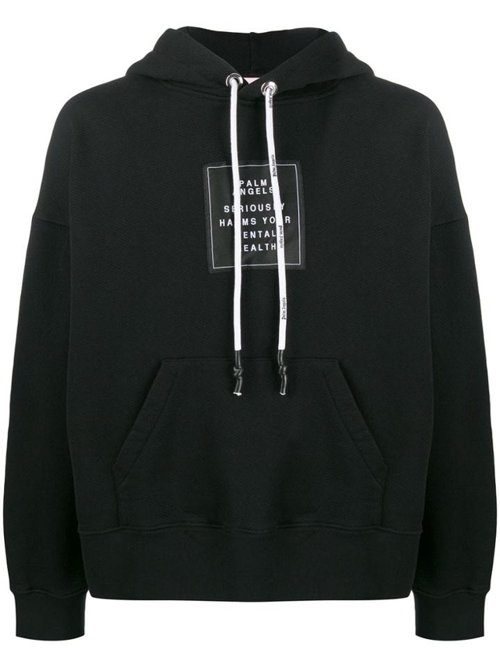 Palm Angels Patch And Graphic Print Hoodie - Black