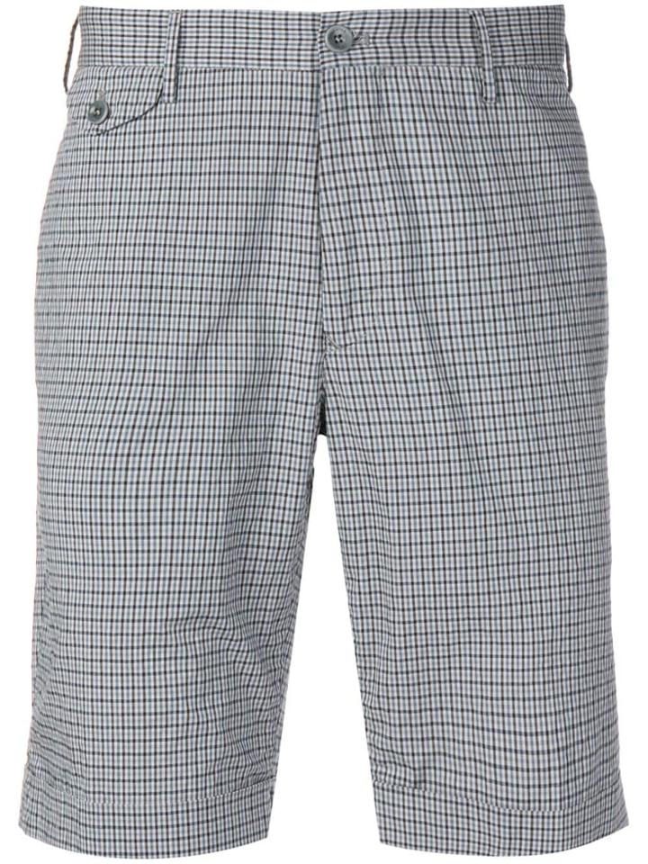 Incotex Checked Chino Shorts - Grey