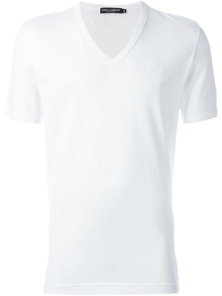 Dolce & Gabbana Embroidered Crown T-shirt, Men's, Size: 46, White, Cotton