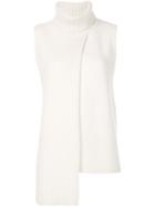 Cashmere In Love Cashmere Tania Turtleneck Sleeveless Top - Nude &