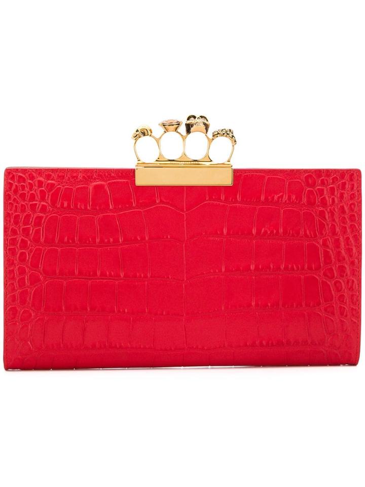 Alexander Mcqueen Knuckle Duster Clutch - Red