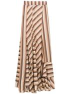 Amir Slama Striped Long Skirt - Brown