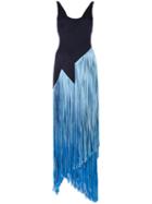 Galvan Carmen Fringe Dress, Women's, Size: 36, Blue, Polyamide/spandex/elastane/viscose/spandex/elastane