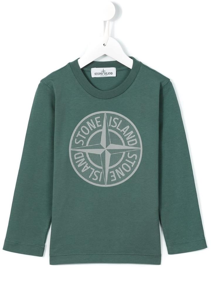 Stone Island Kids Logo Print Sweatshirt, Boy's, Size: 10 Yrs, Green