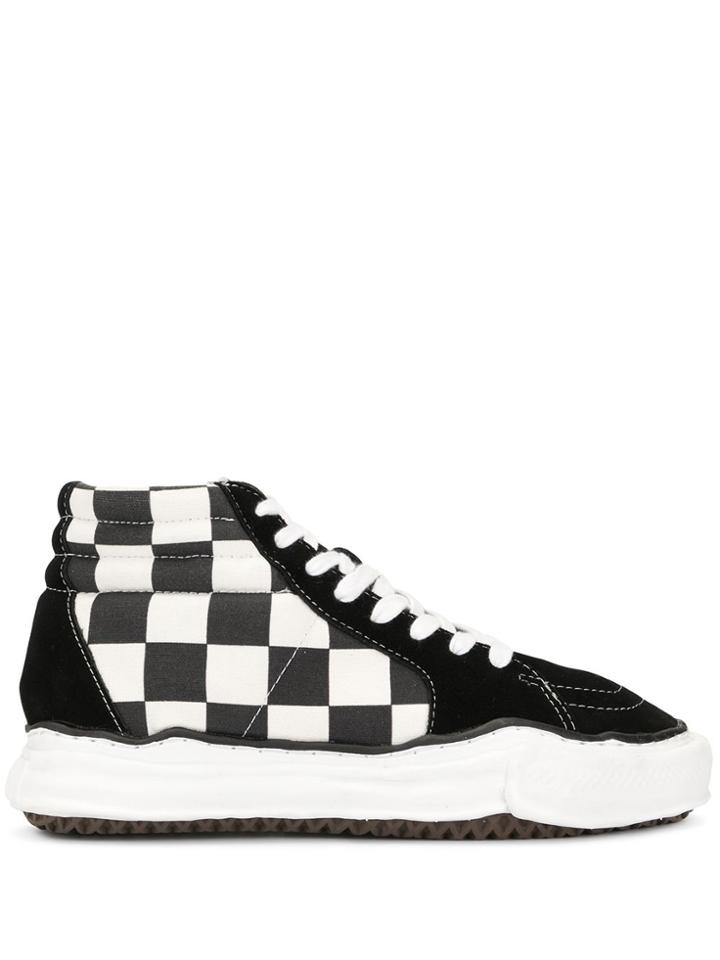 Maison Mihara Yasuhiro Check Print Hi-top Sneakers - Black