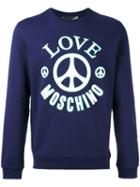 Logo Print Sweatshirt - Men - Cotton - Xl, Blue, Cotton, Love Moschino