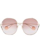 Gucci Eyewear Pink And Gold Metallic Gradient Sunglasses