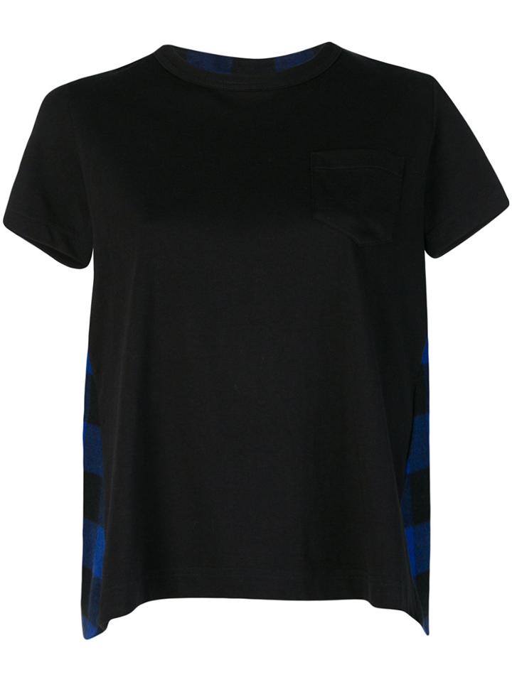 Sacai Plaid Back T-shirt - Black