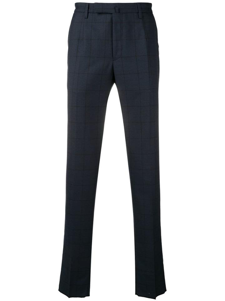 Incotex Grid Check Trousers - Blue