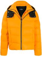 Les Hommes Front Zip Puffer Jacket - Orange