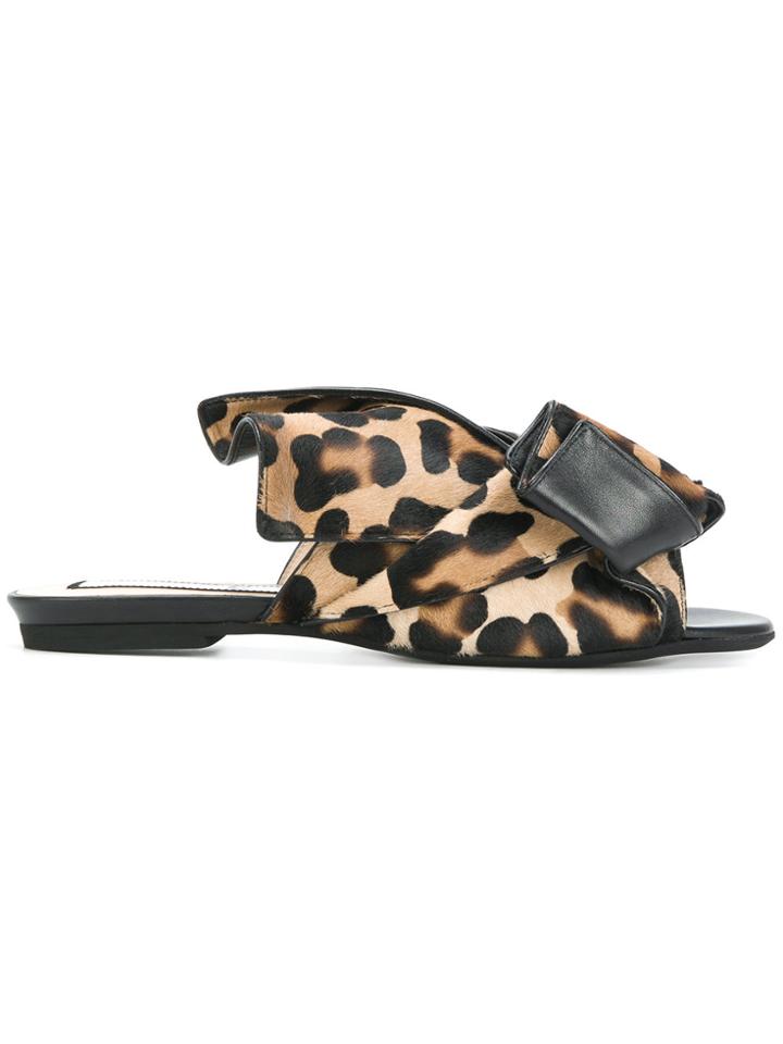 No21 Leopard Print Mules - Brown
