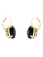 Wouters & Hendrix Smoked Quartz Drop Earings - Black