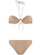 Oseree Embellished Bikini Set - Neutrals