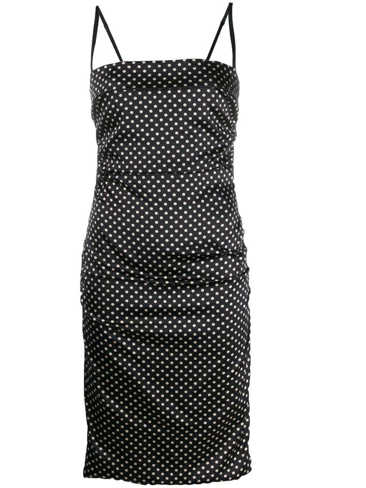 Dolce & Gabbana Pre-owned 1990s Polka Dotted Fitted Dress - Black